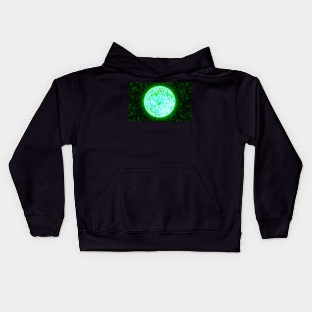 Exploding Sun - Green Kids Hoodie by The Black Panther